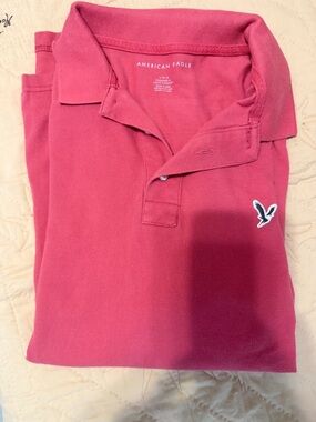 American Eagle Bright Pink Polo Top